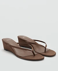 Mango Women's Wedge Strips Sandals