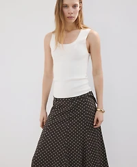 Mango Women's Polka-Dot Linen Skirt