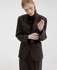 Mango Women's Pinstripe Suit Blazer