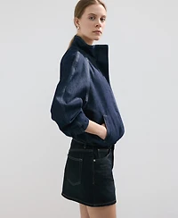 Mango Women's Low-Rise Denim Mini Skirt