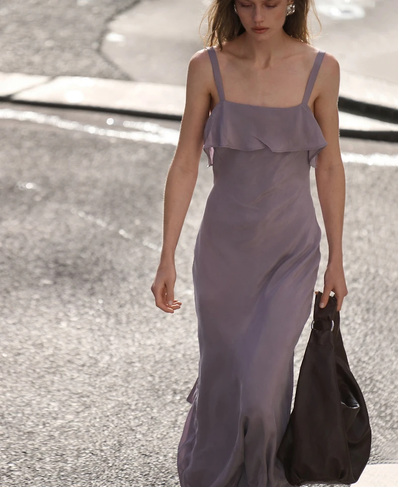 Mango Women's Long Ruffled Dress