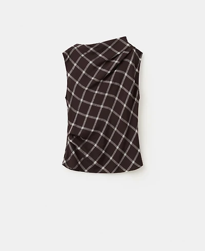 Mango Women's Draped Neckline Fitted Top