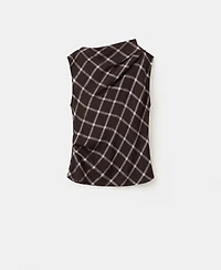 Mango Women's Draped Neckline Fitted Top