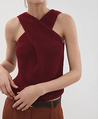 Mango Women's Knitted Wrap Top