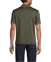 Lands' End Men's Short Sleeve Tipped Welt Pocket Performance Supima Polo