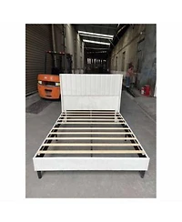 Homfan Bed Frame With Headboard Sturdy Wooden Slats