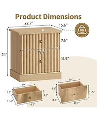 gaomon Adult 2-Drawer Nightstand, Engineered Wood Storage Bedside Table