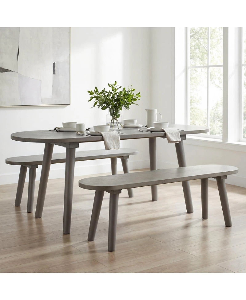 Slickblue Farmhouse Dining Bench Solid Wood with Rubber Wood Legs