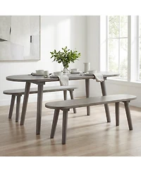 Slickblue Farmhouse Dining Bench Solid Wood with Rubber Wood Legs