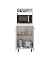 Fm Furniture Taylor Kitchen Storage Cabinet with Microwave Shelf and Doors