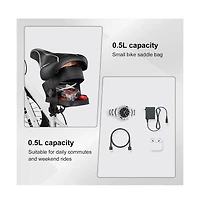 Aoligeijs Waterproof Bike Seat Bag 0.5L Lightweight Tpu Bicycle Saddle Under Storage for Road Mountain Commuter Cycling