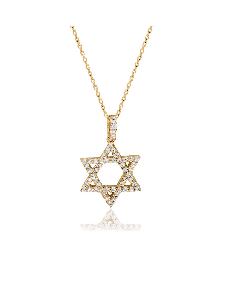 Suzy Levian New York Sterling Silver Cubic Zirconia Star of David Pendant