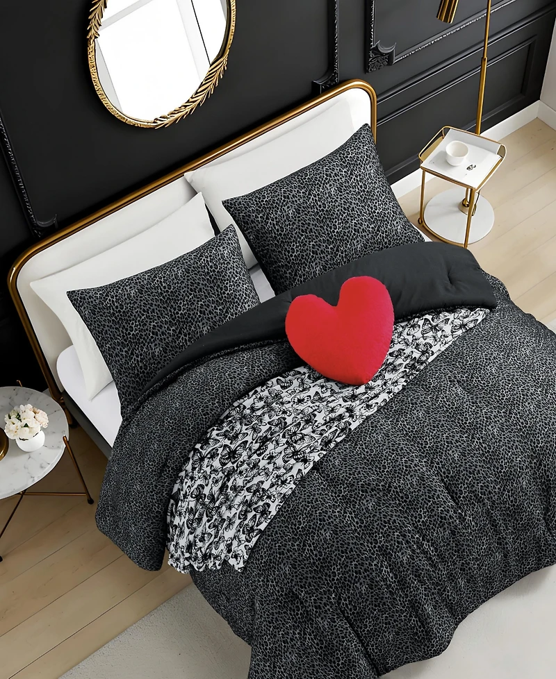 Betsey Johnson Leopard Forever Microfiber 4-Piece Comforter Set, Twin/Twin Xl