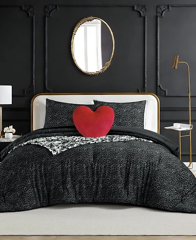 Betsey Johnson Leopard Forever Microfiber 4-Piece Comforter Set, Twin/Twin Xl