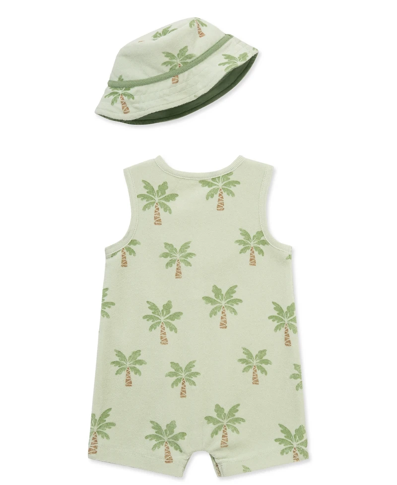 Little Me Baby Boys' Palms Romper with hat