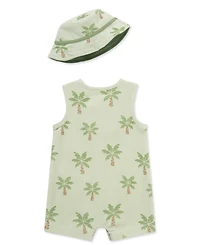 Little Me Baby Boys' Palms Romper with hat