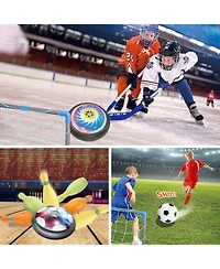 HopeRock 3-in-1 Hover Soccer Ball Hockey Bowling Set, Indoor and Outdoor Toys , Outside Toys with Led Lights