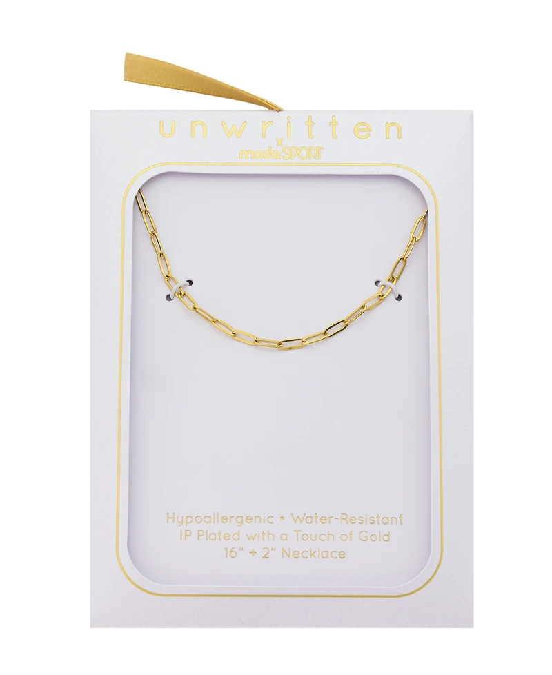 Unwritten x Moda Sport Waterproof Paperclip Chain Necklace