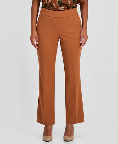 Ak Anne Klein Petite Pull-On Straight-Leg Pants