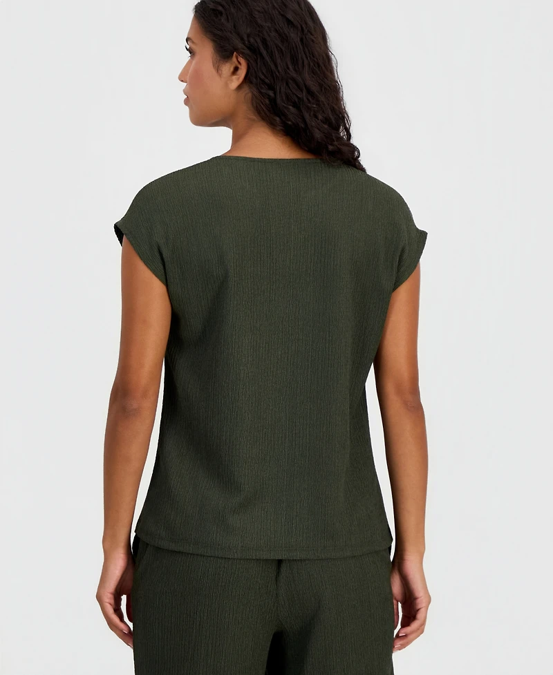 Anne Klein Essentials Petite Keyhole Neck Top