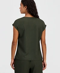 Anne Klein Essentials Petite Keyhole Neck Top