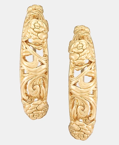 lonna & lilly Small Puffy Filigree Hoop Earrings, 0.64"