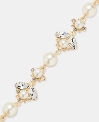 Marchesa Crystal & Imitation Pearl Flex Bracelet