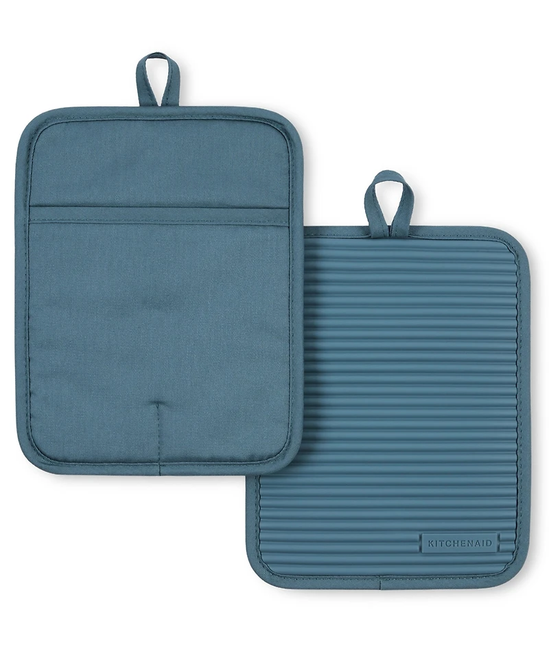 KitchenAid Ribbed Soft Silicone Pot Holder Set, 2 Piece