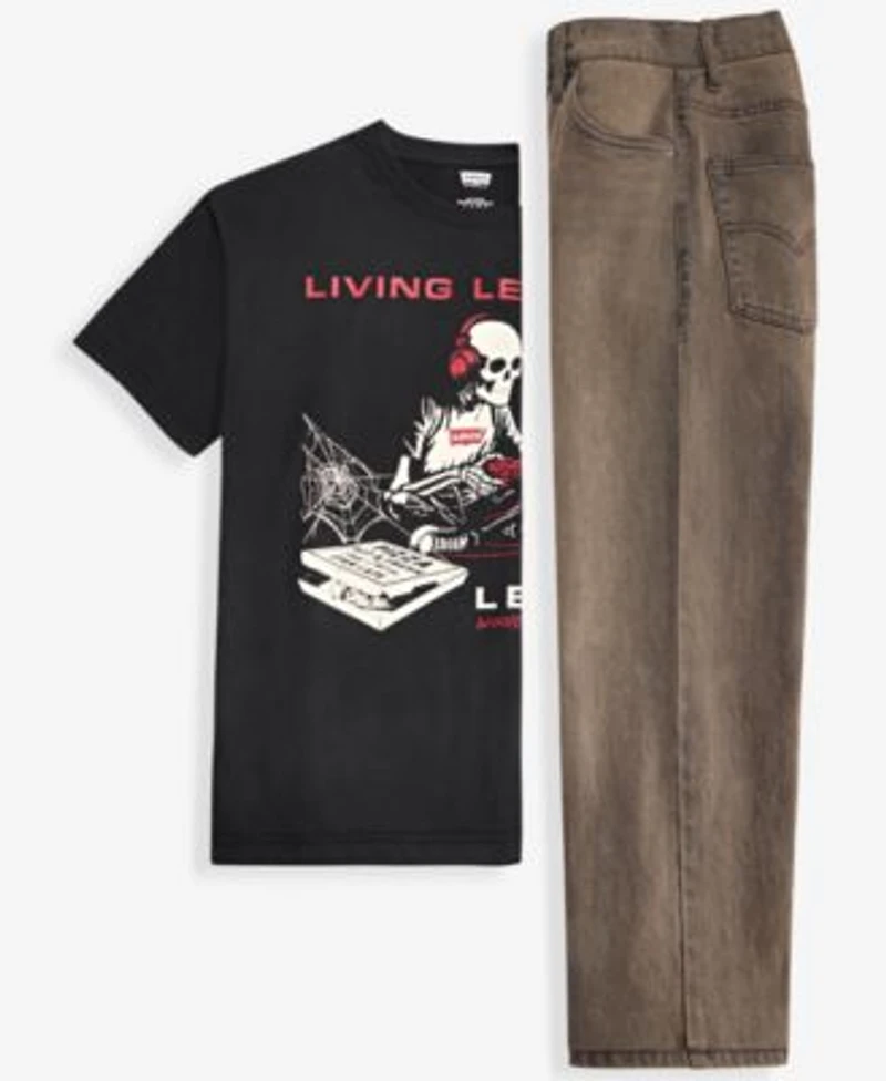 Levis Boys 8 20 Gamer Life Tee 578 Baggy Fit Jeans