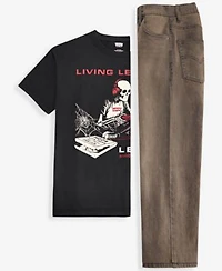 Levis Boys 8 20 Gamer Life Tee 578 Baggy Fit Jeans