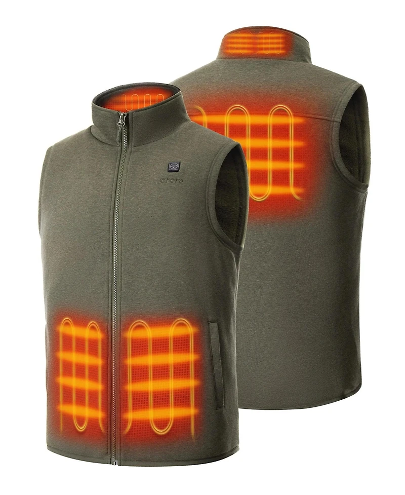 ororo Men's 4-Zone Fleece Heated Vest