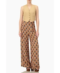 Ivonne Women's Linen Vest with Faux Pockets