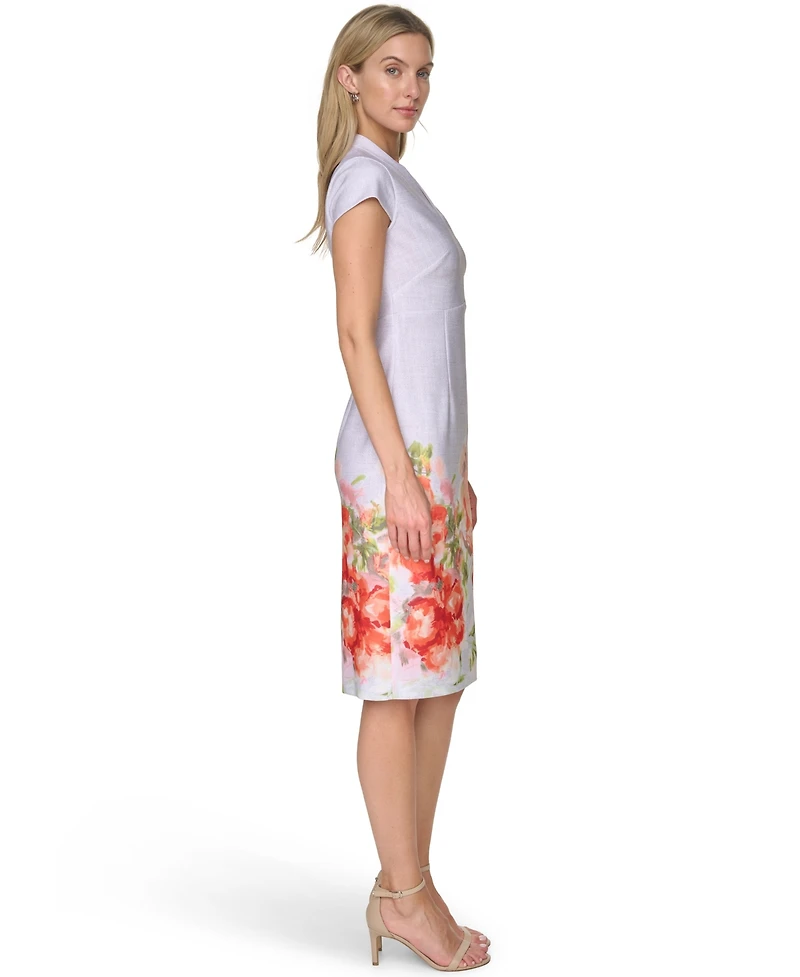 Calvin Klein Women's V Neck Midi Dress