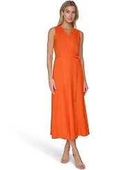 Calvin Klein Women's V Neck Midi Dress