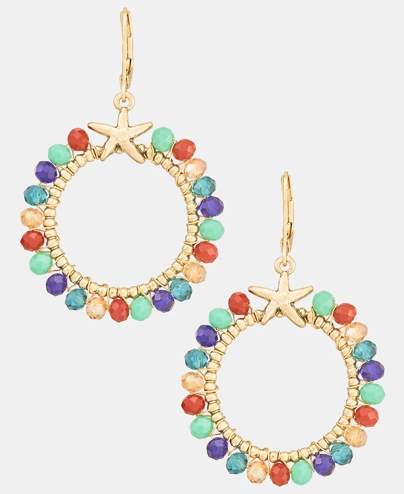 lonna & lilly Beaded Starfish Open Drop Earrings