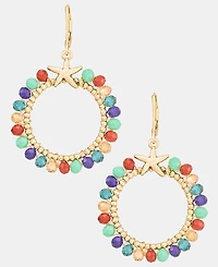lonna & lilly Beaded Starfish Open Drop Earrings