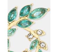 lonna & lilly Pave & Stone Open Leaf Wreath Drop Earrings