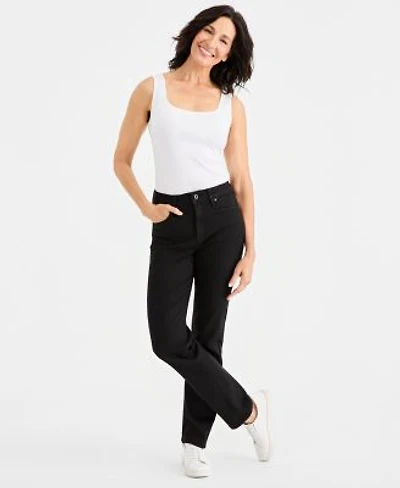 Style Co Womens High Rise Straight Leg Jeans Regular Short Long Lengths 2ps 28w Created For Macys