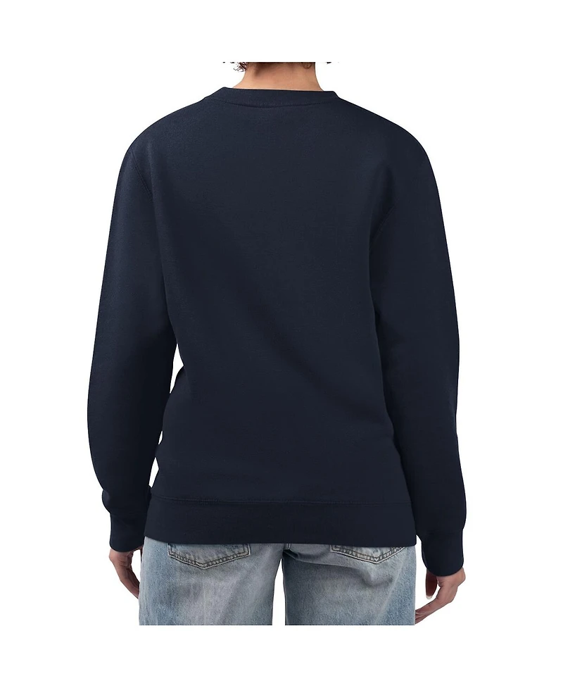 G-iii 4Her by Carl Banks Women's Navy Denver Nuggets Large Team Logo Graphic Fleece Pullover Sweatshirt