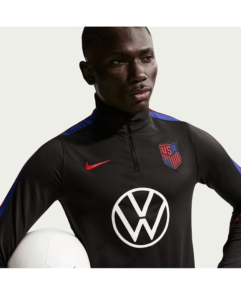 Nike Men's Black Usmnt 2026 Strike Dri-fit Quarter-Zip Long Sleeve Drill Sweatshirt
