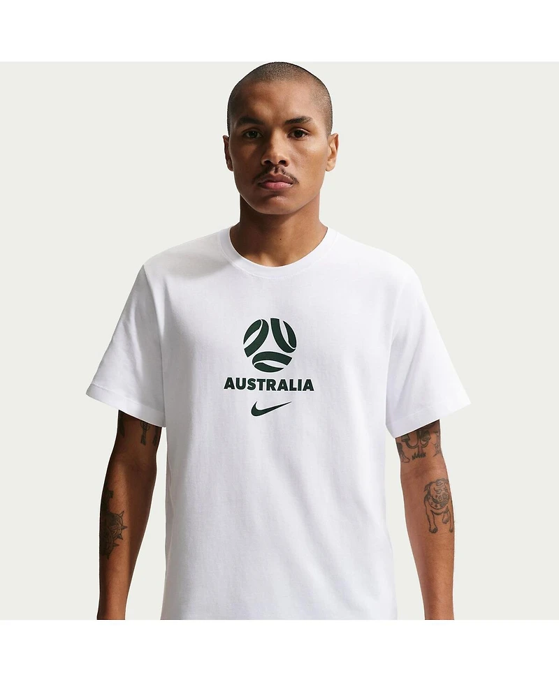 Nike Men's White Australia National Team Crest T-Shirt