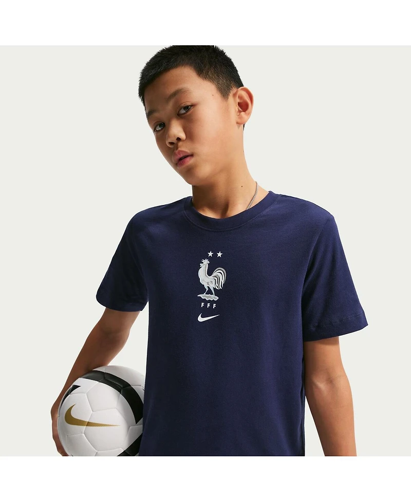 Nike Big Boys and Girls Blue France National Team Crest T-Shirt