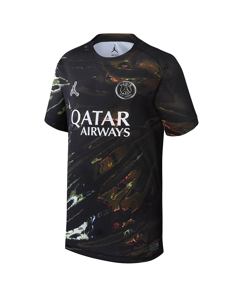 Jordan Big Boys and Girls Black Paris Saint-Germain 2025/26 Fifth Stadium Replica Jersey