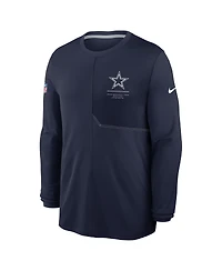 Nike Men's Navy Dallas Cowboys Sideline Coaches Uv Dri-fit Long Sleeve T-Shirt
