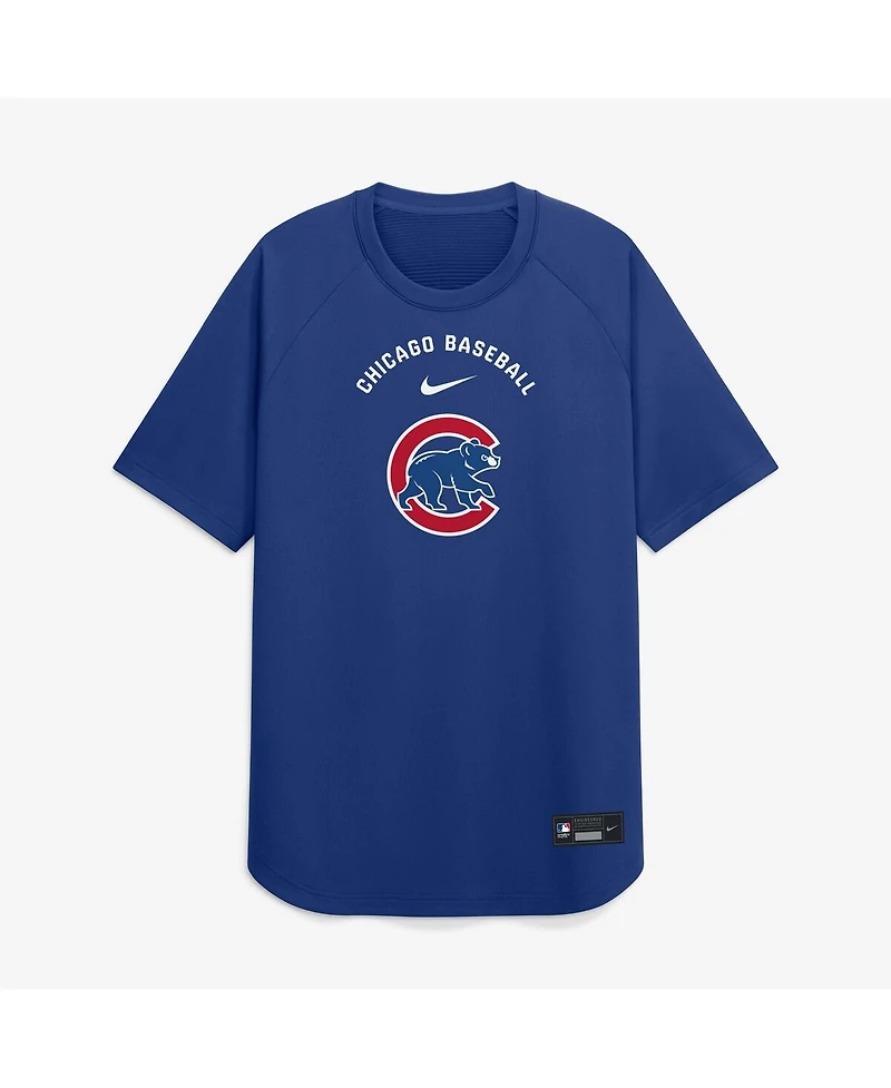 Nike Men's Royal Chicago Cubs Authentic Collection Batting Practice Pre-Game Raglan Dri-fit T-Shirt