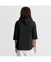Nike Men's Gray Arizona Diamondbacks Authentic Collection Flux Dri-fit Raglan 3/4-Sleeve Hooded T-Shirt