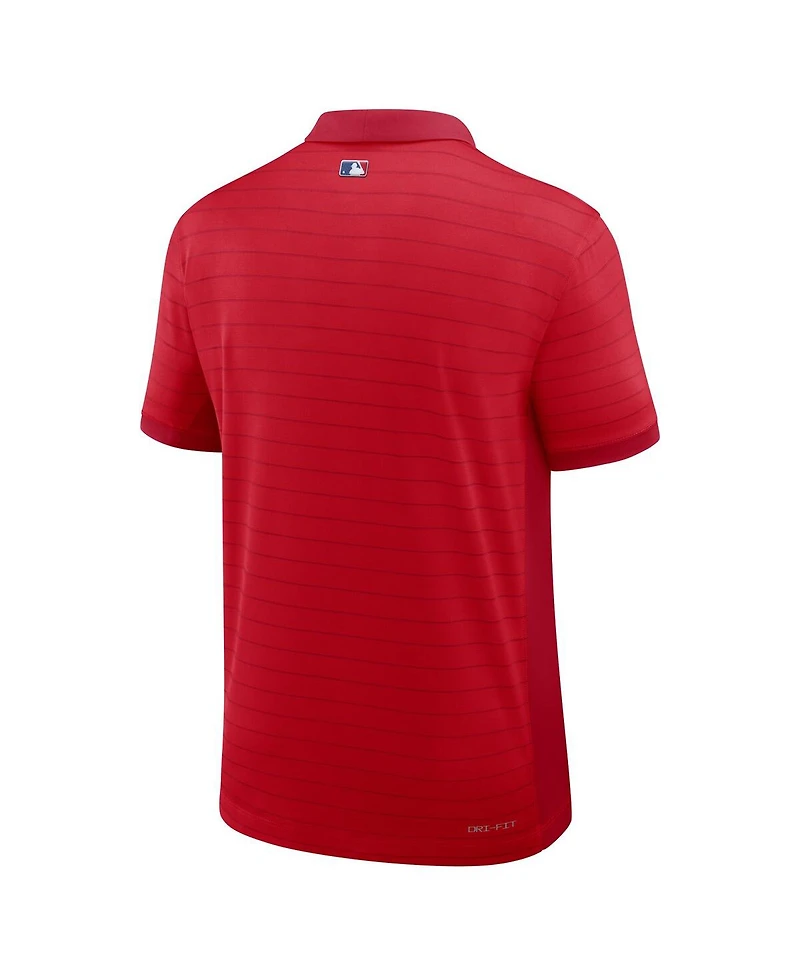 Nike Men's Red Philadelphia Phillies Authentic Collection Striped Victory Dri-fit Polo Shirt