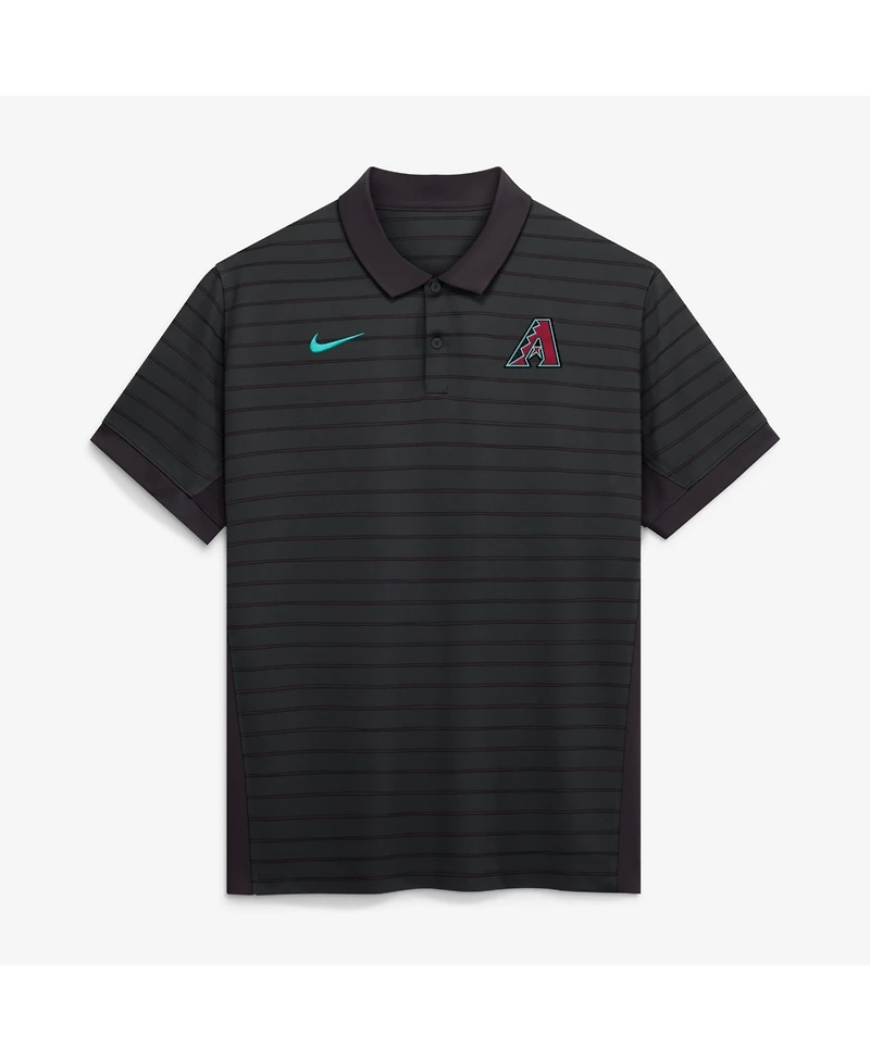 Nike Men's Black Arizona Diamondbacks Authentic Collection Striped Victory Dri-fit Polo Shirt