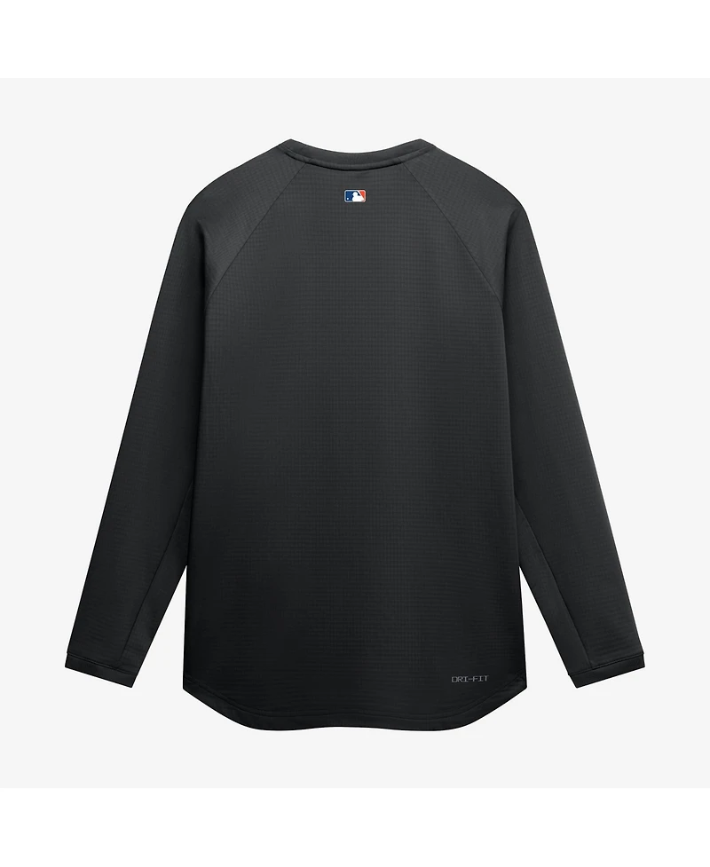 Nike Men's Black New York Mets Authentic Collection Raglan Dri-fit Sweatshirt