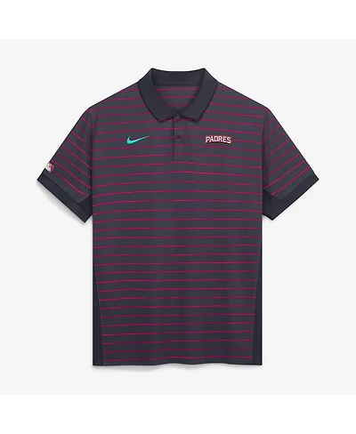 Nike Men's Obsidian San Diego Padres 2026 City Connect Authentic Collection Striped Victory Dri-fit Polo Shirt